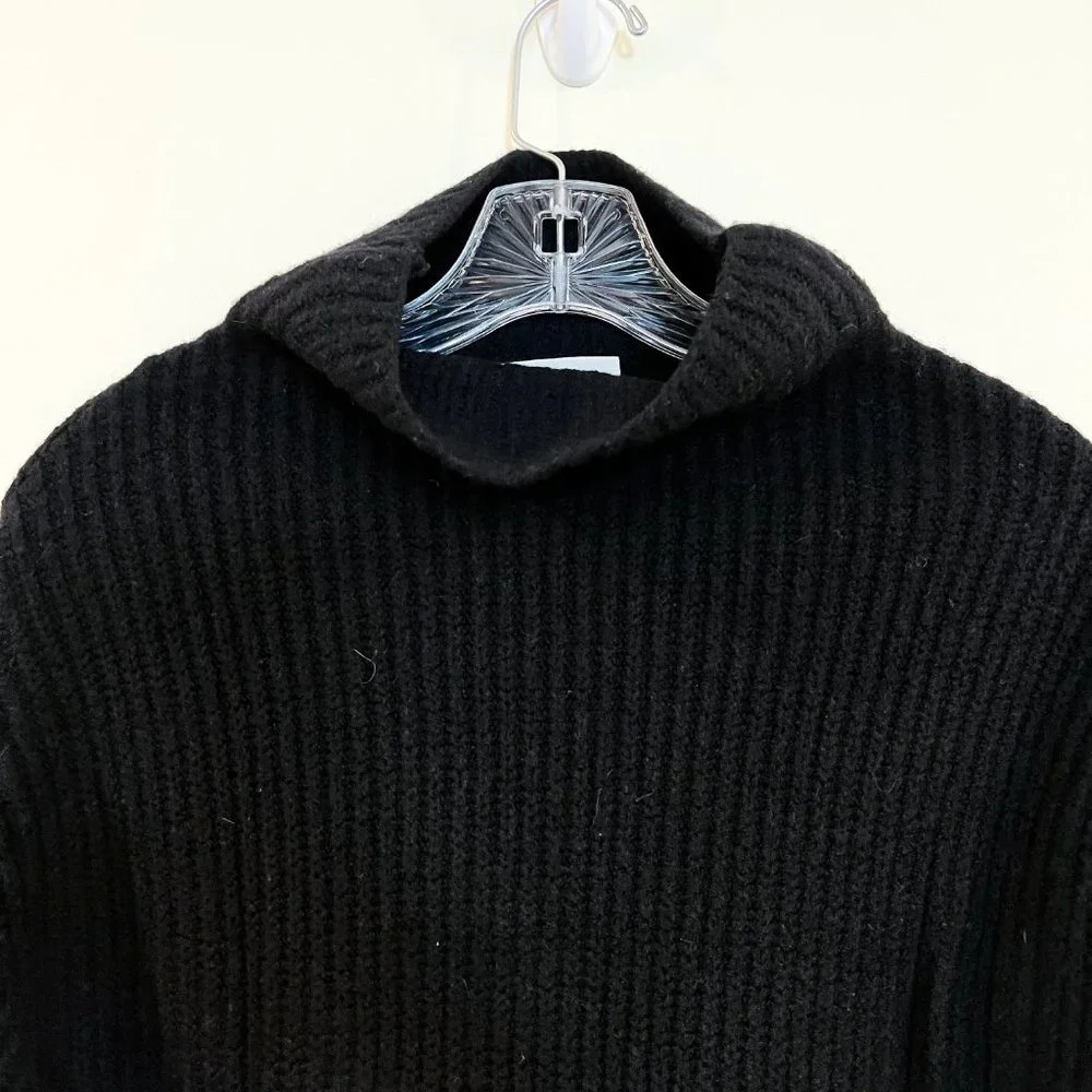 Wilfred 100% Merino Wool Classic Black Turtleneck Ribbed Knit Sweater S FLAWED - Picture 5 of 9